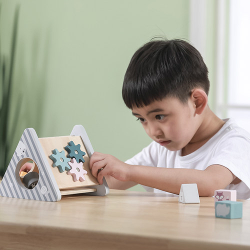 智力积木盒儿童早教智力幼园小玩具1-2-3宝宝几何配对Viga PolarB