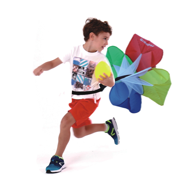 彩虹阻力伞儿童跑步感统训练玩具