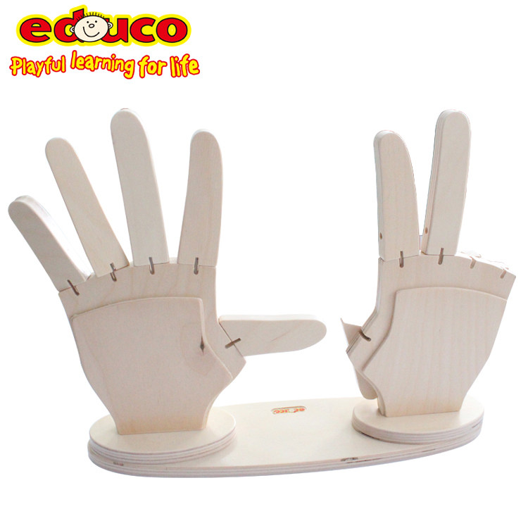 荷兰educo数手指游戏幼儿园儿童早教数学启蒙木制玩具数数教具