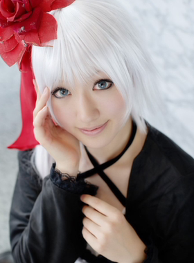cosplay假发白色短发铸蔷薇美女Meidi角色扮演演出拍照节日聚会