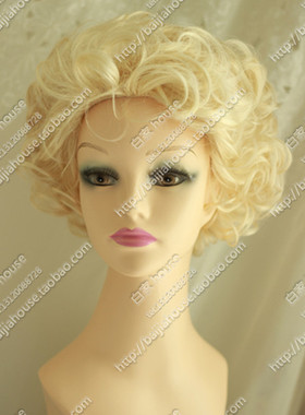 实拍玛丽莲梦露款假发金色短卷发浪漫自然蓬松芭比外贸女款无刘海