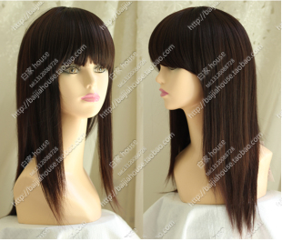 自然款 COS假发 长直发 动漫cosplay假发 深棕色 恐怖美术馆