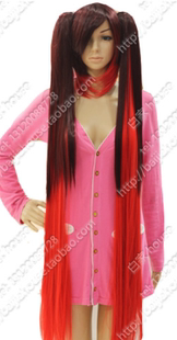 cos假发/ VOCALOID 骸音/ 细菌感染/暗红渐变色/1米5双马尾假发