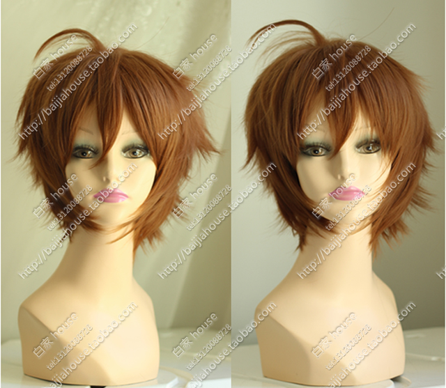 金棕色短发动漫游戏假发