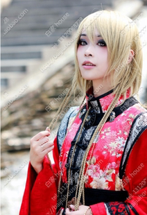 长安幻夜 安碧城 cos假发 十根淡金色小辫定型 动漫cos假发