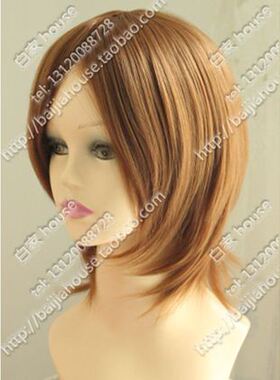 cosplay假发 金棕色短发 平泽唯 苍星石 初音大姐MEIKO  高温丝