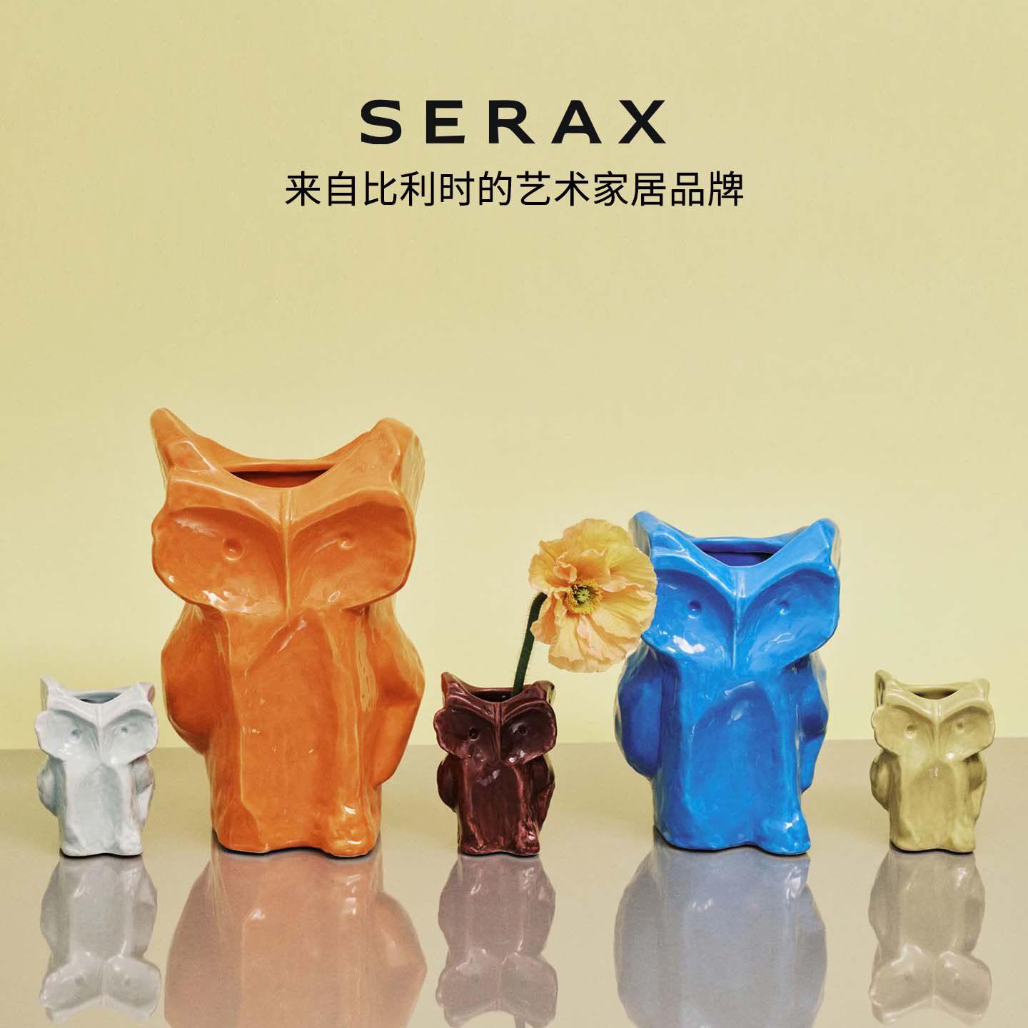 marni比利时Serax 创意猫头造型花瓶陶瓷桌面摆件花瓶装饰礼物