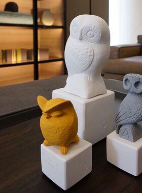 【现货】Sophia 猫头鹰 Owl 希腊陶制雕像艺术品雕像石膏摆件拍照