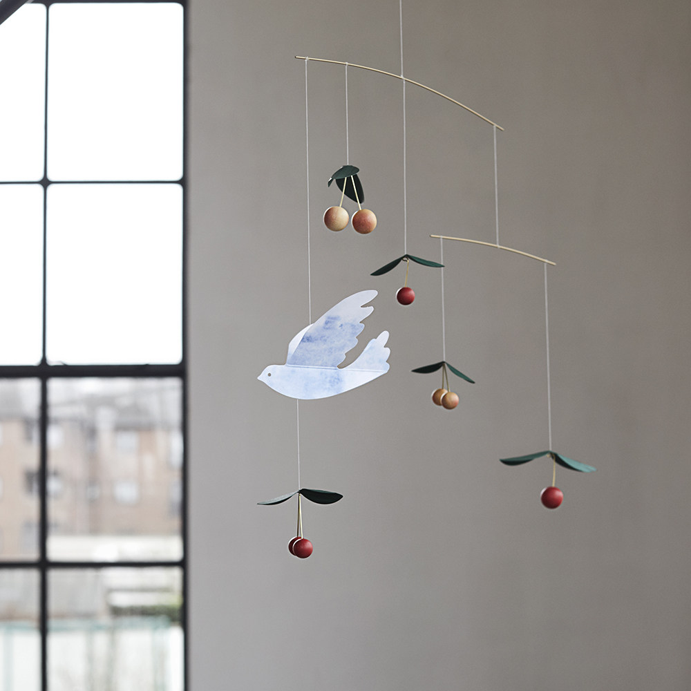 FLENSTED MOBILES CHERRY BIRD OFFICIALLY LICENSED DANISH BALANCE CHARM SWALLOW WIND CHIME CHARM HOUSEWARMING
