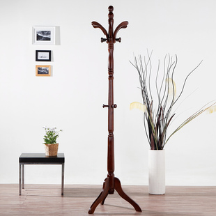 施豪特斯衣帽架落地实木创意 现代简约典雅加粗卧室办公挂衣架819