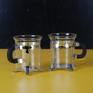 bodum瑞士伯顿高硼硅耐热玻璃杯金属护套进口容量6oz/4902-16藏品