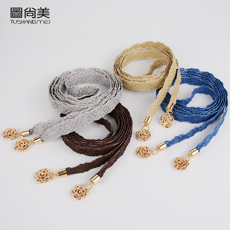 新款布艺连衣裙民族风休闲裤腰带