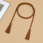 民族风简约百搭细腰带女连衣裙裙带学生休闲裤 带束腰腰绳流苏腰链