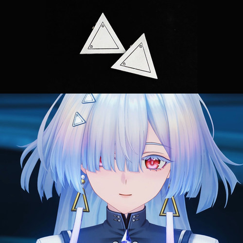 鸣潮莫宁发夹MORNYE耳坠三角亚克力发饰cosplay道具