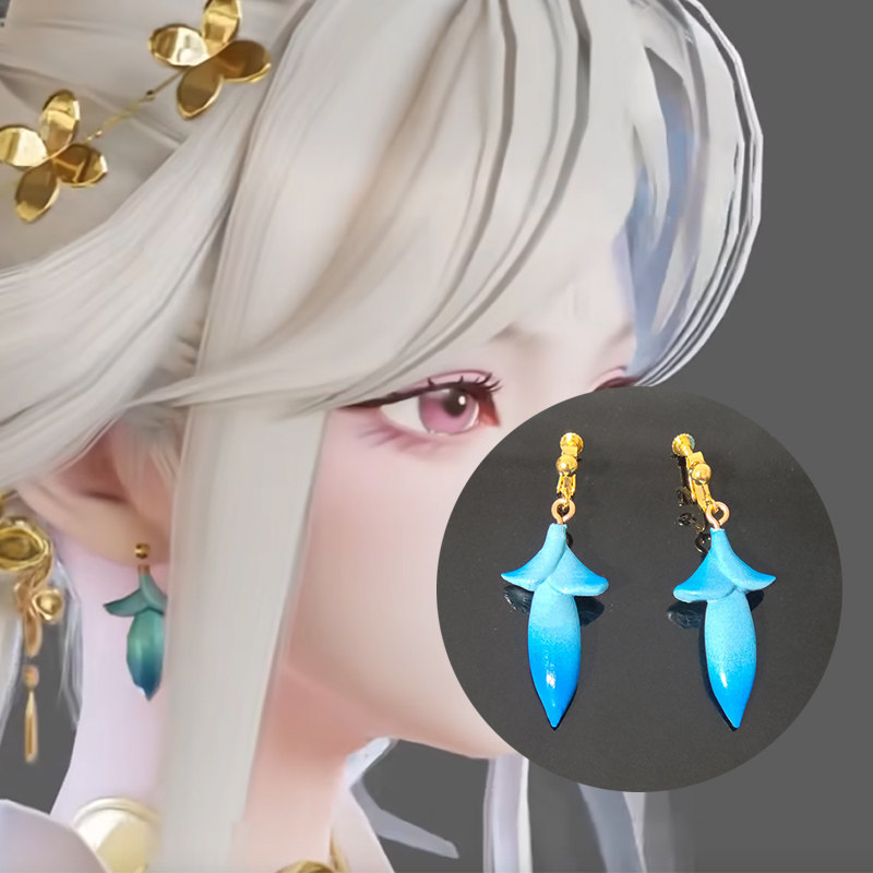王者农嫦娥器灵落星盏cos耳坠娥子耳饰3D打印道具