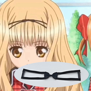 守护甜心真城璃舞cos发饰Mashiro Rima黑色蝴蝶结璃茉发夹发饰