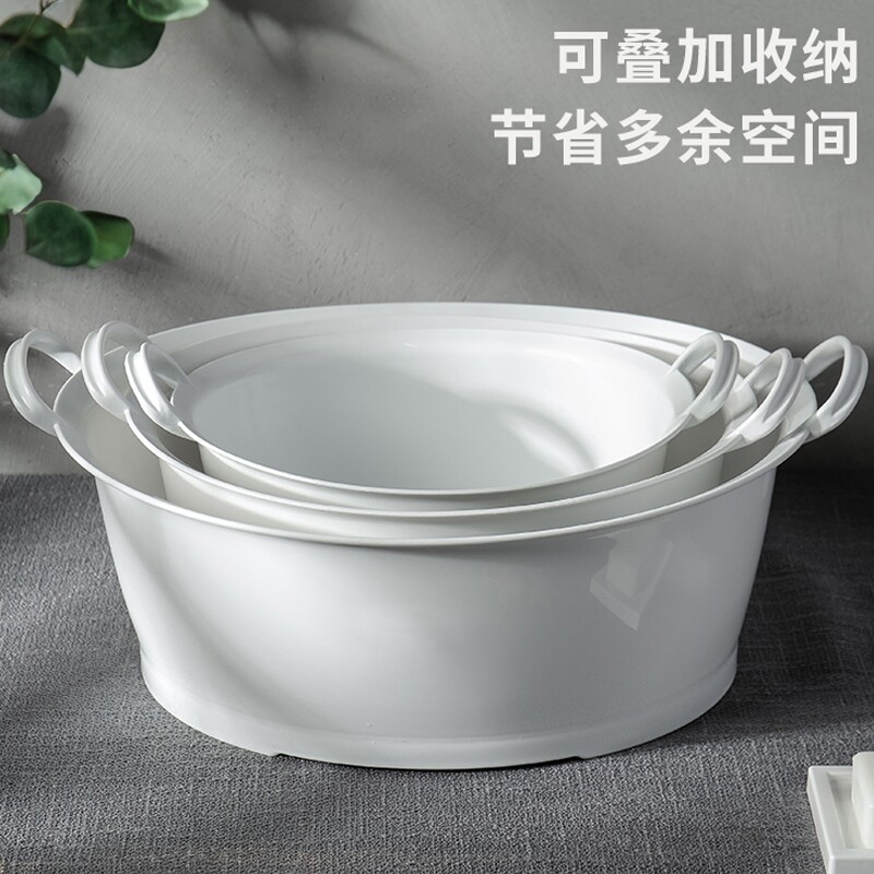 德国洗衣盆子塑料衣服大号加厚耐用家用宝宝婴儿脸盆双耳专用特大