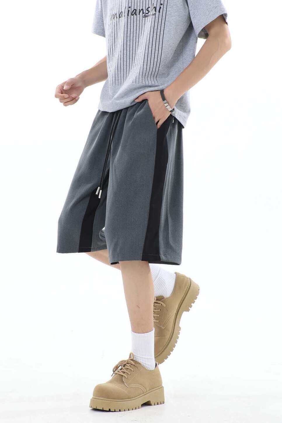 美式高级感西装短裤男女宽松夏季五分休闲裤子h626P38控58,男装牛仔裤,星座1401-3（原电商B417 ）