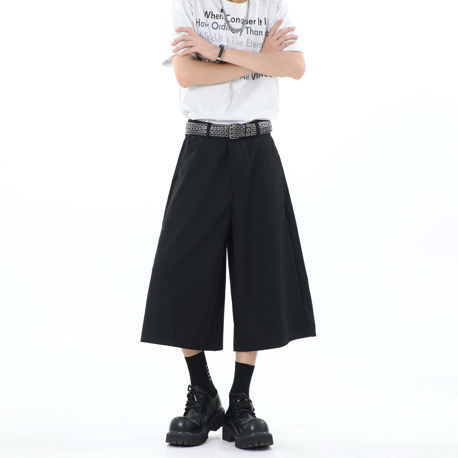 现货美式高级感西装短裤男女宽松七分休闲裤h558P39控65,男装牛仔裤,星座1401-3（原电商B417 ）