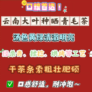 烤青工艺 产自云南香味浓郁适合小陶罐高温烤炙 汤色黄绿明亮