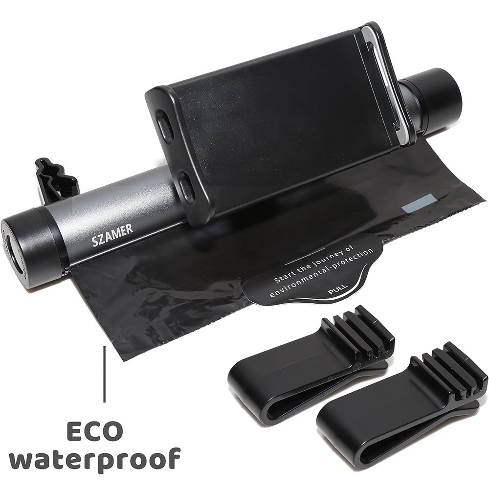 靠品质说话！超好用！车载头枕金属平板支架滚筒式后座背挂垃圾袋