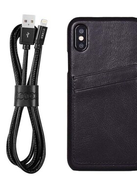 原25美刀！MFI官方认证！评分100！适用苹果iphone/XS/MAX手机数据线皮质保护壳充电线套装双插卡PU皮套