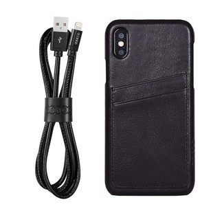 原25美刀！MFI官方认证！评分100！适用苹果iphone/XS/MAX手机数据线皮质保护壳充电线套装双插卡PU皮套