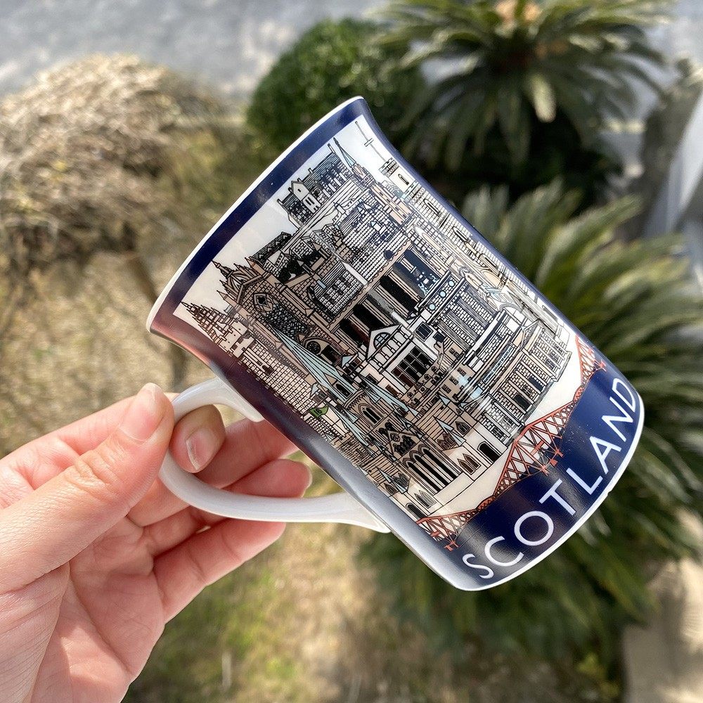 无敌好看！苏格兰陶瓷马克杯咖啡杯下午茶早餐杯个性设计喝水杯,餐饮具,咖啡杯,淘宝优惠券,粉丝福利购,淘宝优惠卷