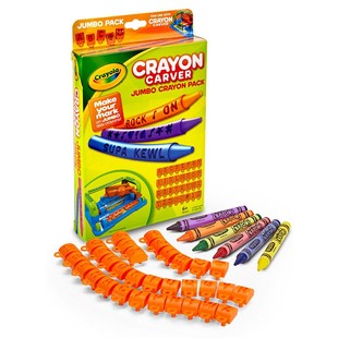 有娃必入！出老美6色彩色蜡笔画笔扩展包32个雕刻字标识模具蜡笔