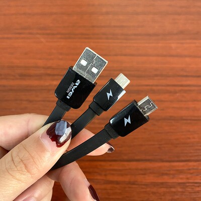 一拖二扁平micro安卓usb充电线