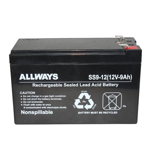 ALLWAYS 12V9AH 铅酸免维护蓄电池 UPS不间断电源 专用 更换电池
