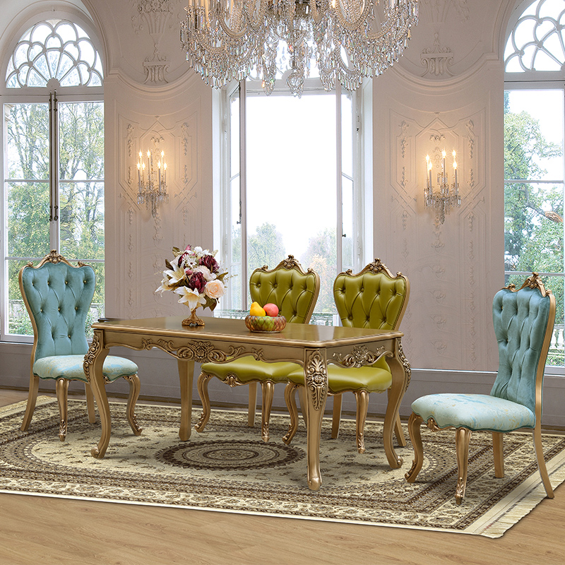 8人简欧新古典风奢华法式餐桌椅