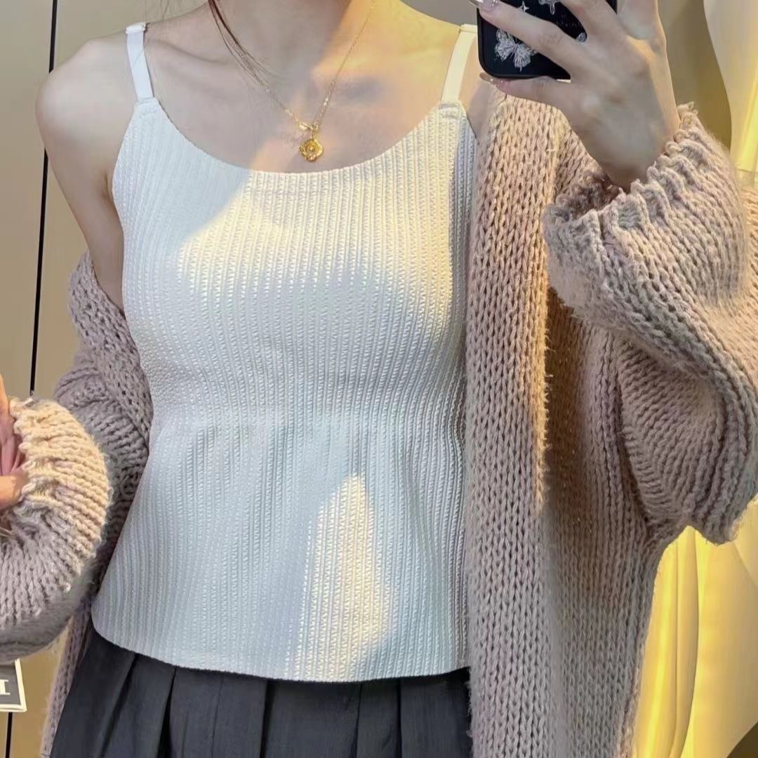 2025新款夏季交叉吊带美背内衣薄款显瘦背心抹胸无痕修身打底上衣