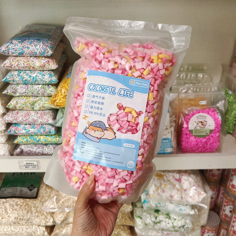 啵啵熊社纸粒仓鼠垫料爆米花无尘纸卷金丝熊专用木屑造景用品蓬松