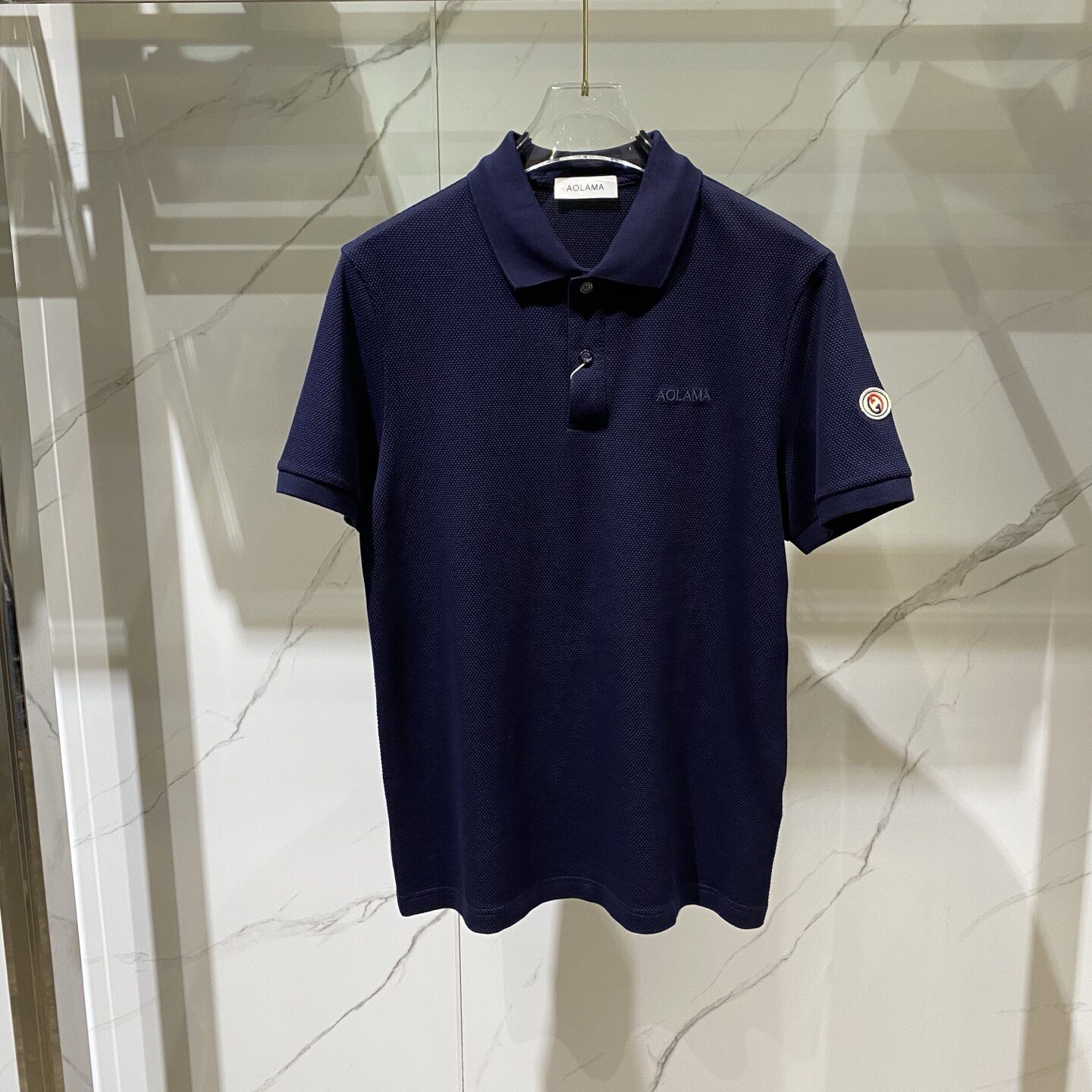 AOLAMA奥拉玛 26春夏新款logo字母刺绣袖标男士短袖POLO衫 362207