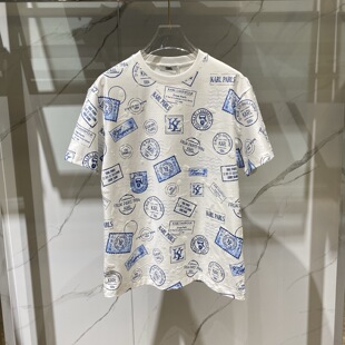 短袖 26春夏老佛爷logo字母印章满身印花男士 T恤 Lagerfeld Karl