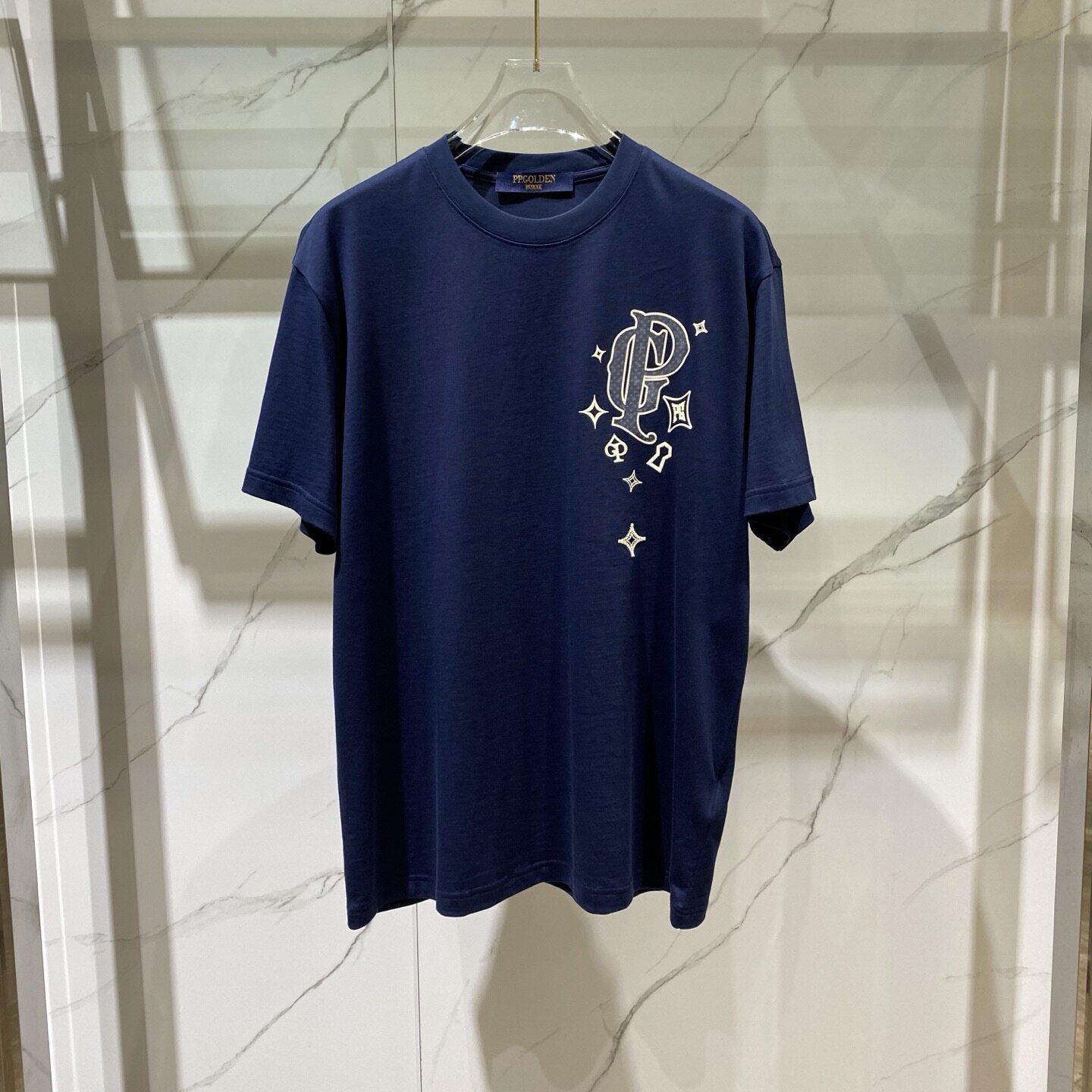 PP.GOLDEN 26春夏新款logo字母印花图案男士圆领短袖T恤622053