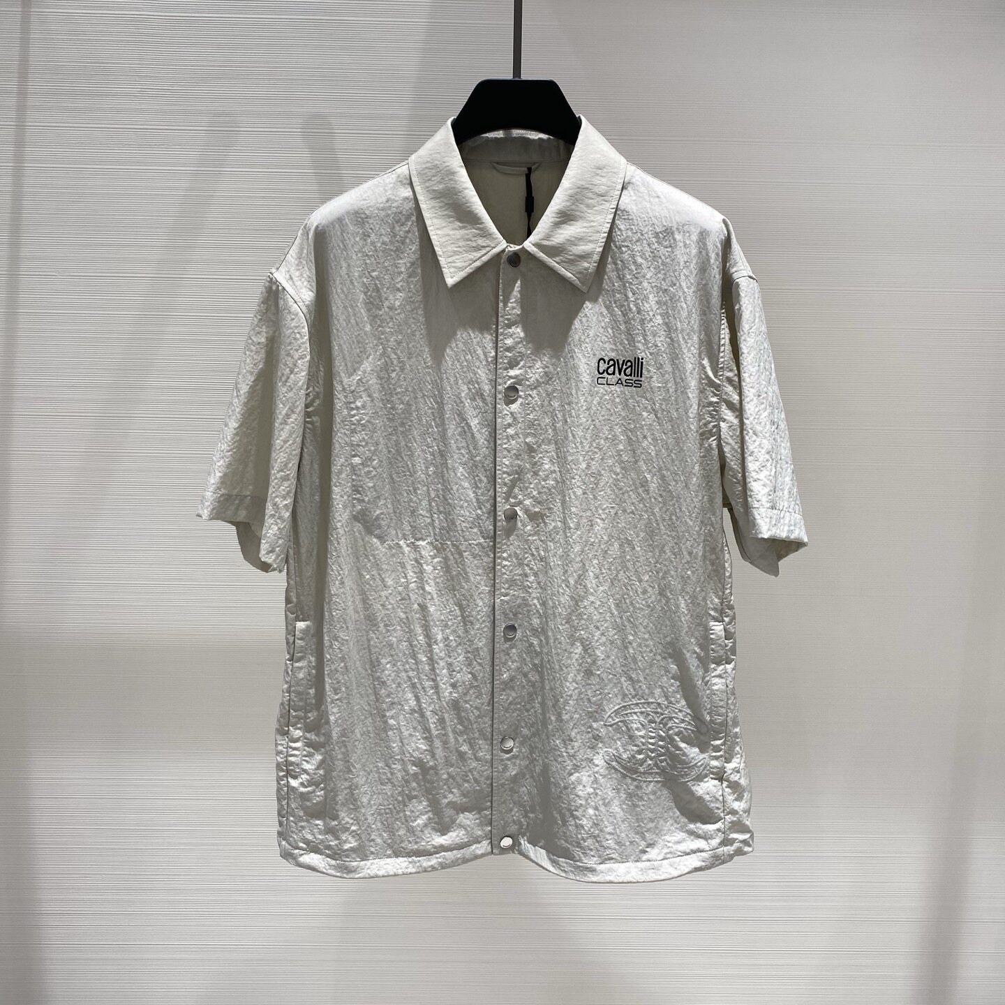Cavalli Class 26春夏新款logo字母刺绣印花男士短袖衬衫外套