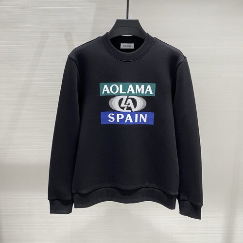 特惠AOLAMA奥拉玛 秋冬彩色logo字母印花男士加绒长袖卫衣 353607