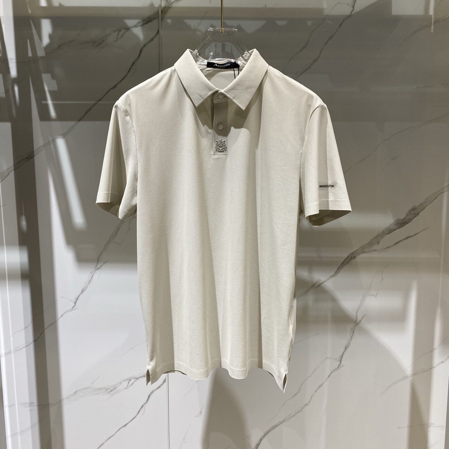 Aquascutum雅格狮丹 26春夏新款logo字母图案男士翻领短袖POLO衫
