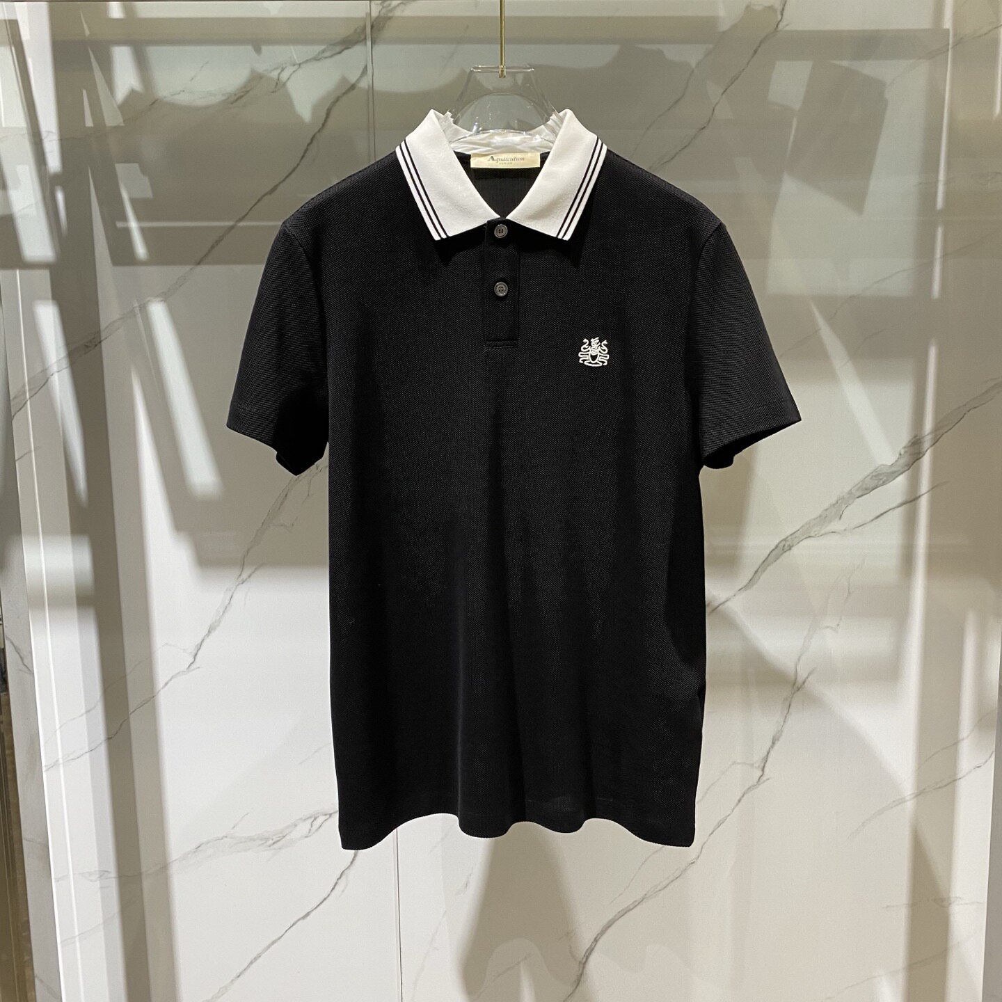 Aquascutum雅格狮丹 26春夏logo图案刺绣男士短袖POLO衫860275