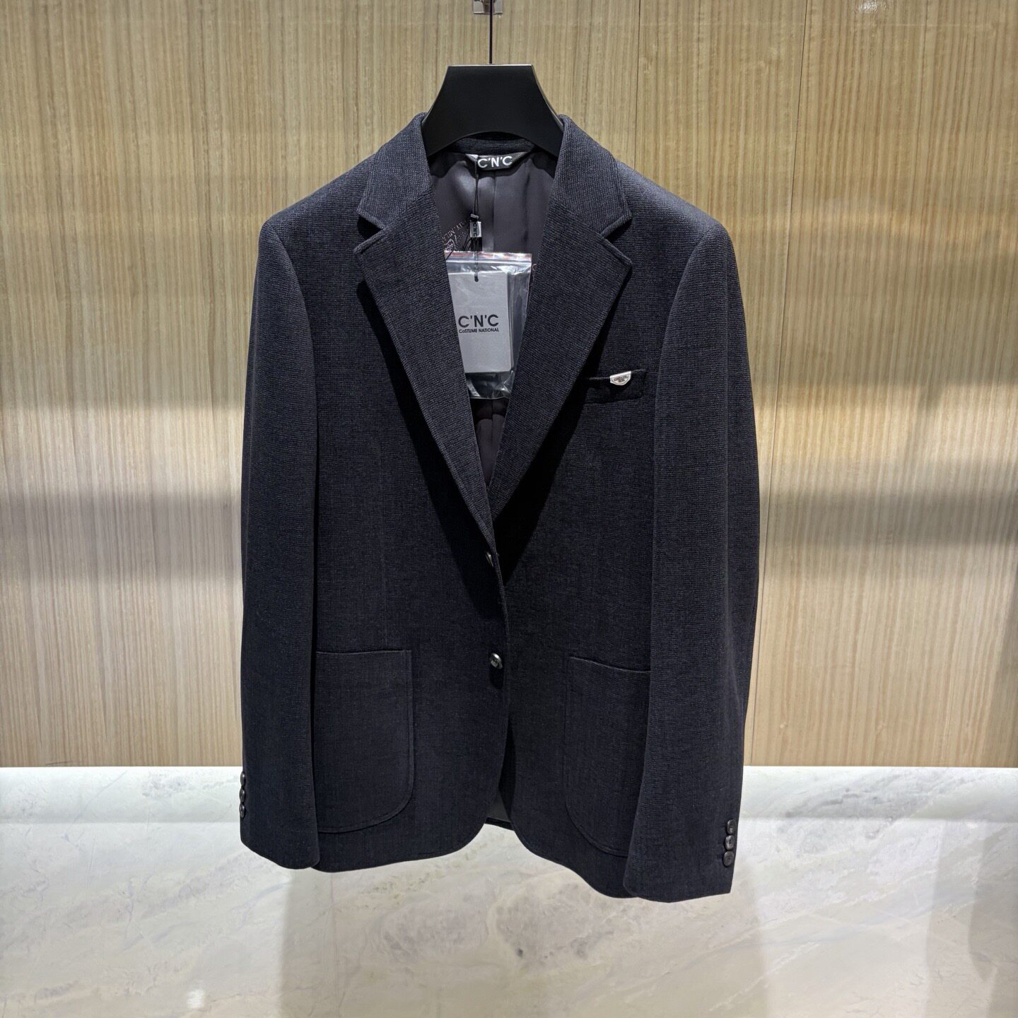 CNC男装 26秋冬新款logo金属标装饰男士休闲西服西装单西 373009