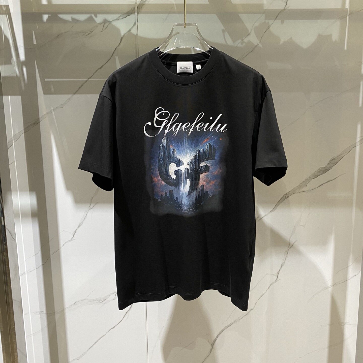 GFGEFEILU 26春夏新款logo字母图案印花男士圆领短袖T恤 615136