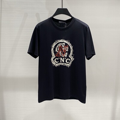 CNC男装 26春夏新款logo字母涂鸦印花刺绣男士短袖T恤 262060