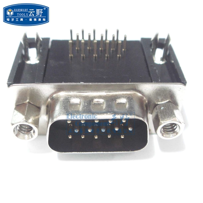 【高科美芯】 串口座DB15 3排 公头弯脚黑胶焊板 连接器D型 接插