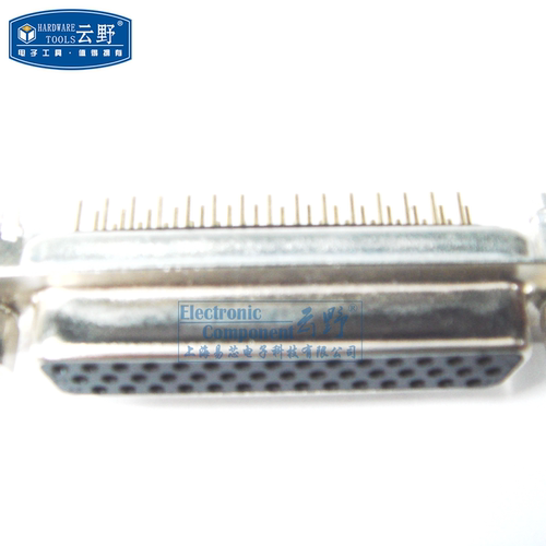 【高科美芯】 串口座DB44 三排 母头焊板带鱼叉 黑胶 连接器D型