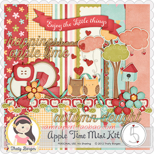 欧美PNG剪贴素材 可爱平水果爱心树小鸟花朵蝴蝶结丝带 素材Y239