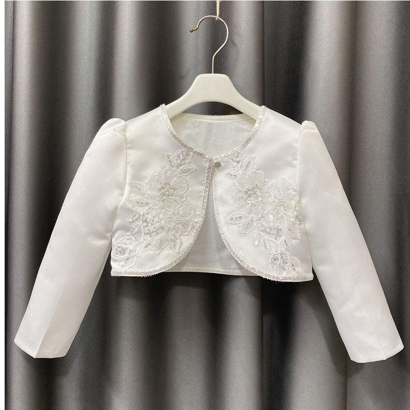 女童外套2025新款儿童洋气礼服公主裙上衣宝宝春秋款长袖婚纱外搭