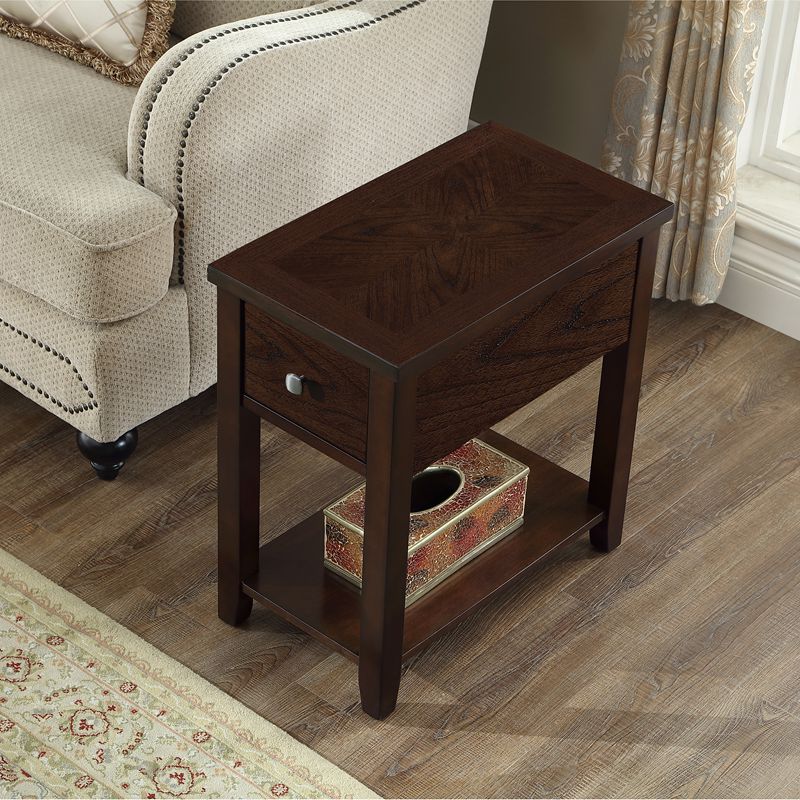 夹缝沙发边柜美式侧边柜实木角几长边桌简约客厅小茶几窄扶手边几 侯门美邸家具工厂直销店