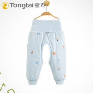 婴儿纯棉高腰棉裤 童泰秋冬新款 18月男女宝宝开裆裤 新生儿护肚裤
